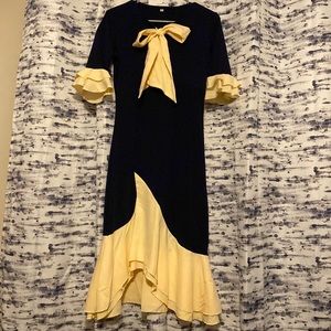 Navy and cream work dress